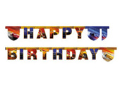 Гирлянда буквы 220см Happy birthday Тачки