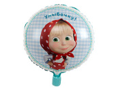Шар фольга 18''/ВЗ круг Маша и Медведь Ромашки