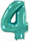 Шар фольга Цифра 40''/Fm Бирюза Тифани Tiffany "4"