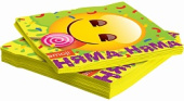 Салфетки 33см Смайл Emoji желтый (уп12)