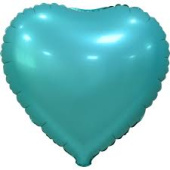 Шар фольга без рисунка 18'' сердце БирюзовоеTiffany пастель