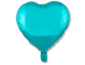 Шар фольга без рисунка 18'' сердце Бирюза Teal металлик ВЗ