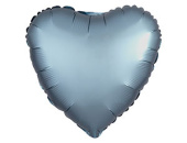 Шар фольга без рисунка 18'' сердце Синий Сталь Steel Blue сатин AG