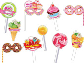 Фотосессия на палочке набор Сладкоежки