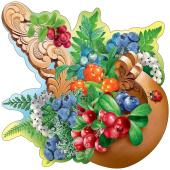 Украшение на скотче Ягоды в ковшике (10шт)