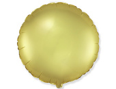 Шар фольга без рисунка 18'' круг Золото Gold сатин Fm