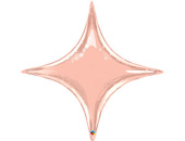 Шар фольга Звезда 4х-конечная Золото розовое Rose Gold 20" QL Шар фольга Звезда 4х-конечная Золото розовое Rose Gold 20" QL