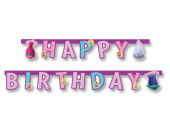 Гирлянда буквы 190мм Happy birthday Тролли
