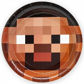 Тарелки бумага 180мм Пиксели уп6