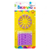 Свечи для торта 6 см, воск, 24 шт., с держателями Ромбик, фиолетовые