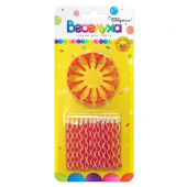 Свечи для торта 6 см, воск, 24 шт., с держателями Ромбик, красные