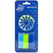 Свечи для торта 6 см, воск, 24 шт., с держателями Ассорти