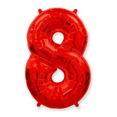 Шар фольга Цифра 32"/КА Красная "8"