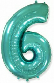 Шар фольга Цифра 40''/Fm Бирюза Тифани Tiffany "6"