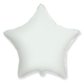 Шар фольга без рисунка 18'' звезда Белая White пастель КА