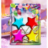 Свеча для торта фигура на пике Звезды Фигурные 5см (уп4)