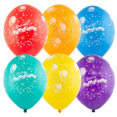 Шар латекс 14"/Bb пастель С ДР Шары Конфетти шелк (25шт)