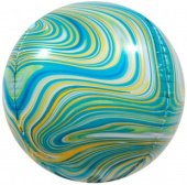 Шар фольга Сфера 3D Deco Bubble 24'' Мраморная иллюзия Зеленый Агат FL Шар фольга Сфера 3D Deco Bubble 24'' Мраморная иллюзия Зеленый Агат FL