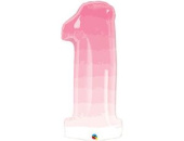 Шар фольга Цифра 38"/QL Омбре Pink 1 США