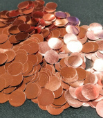 Конфетти Круг фольга 1,0см Розовое золото 50г
