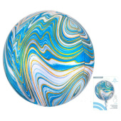 Шар фольга Сфера 3D Deco Bubble 16" Мрамор Голубой упак An