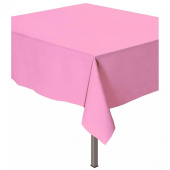 Скатерть ПЭТ 137х274см однотонная Делюкс Розовая ВС