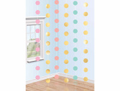 Гирлянда подвеска 210см Круги Pastel ассорт блеск (уп6)