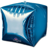 Шар фольга 3D Куб 15" металлик Голубой Blue An