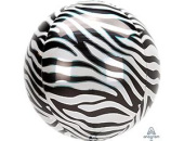 Шар фольга Сфера 3D Deco Bubble 16" Зебра Сафари An