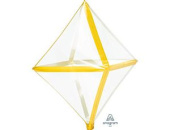 Шар фольга 3D Ромб прозрачный Gold 38CM W X 25" 63CM H 15" An