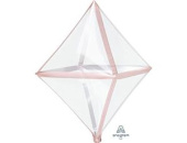 Шар фольга 3D Ромб прозрачный Rose Gold 38CM W X 25" 63CM H 15" An Шар фольга 3D Ромб прозрачный Rose Gold 38CM W X 25" 63CM H 15" An