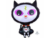 Шар фольга фигура Котенок Скелет 16" 40смх21" 53см An