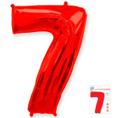 Шар фольга Цифра 40''/Fm Красная Red "7"