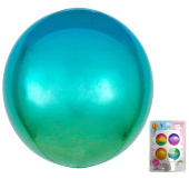 Шар Сфера 3D Bubble Бабблс 22'' градиент Радужный зелено голубой 55см Шар Сфера 3D Bubble Бабблс 22'' градиент Радужный зелено голубой 55см