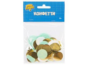 Конфетти Круг купаж тишью фольга Мятная золото 10гр
