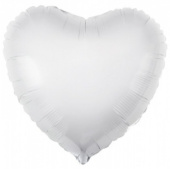 Шар фольга без рисунка 18'' сердце Белое White сатин AG