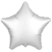 Шар фольга без рисунка 18'' звезда Белая White блеск AG