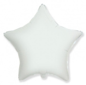 Шар фольга без рисунка 18'' звезда Белая White металлик AG