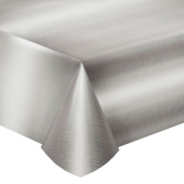Скатерть ПЭТ однотонная 137х274см лазерная фольгированная Делюкс Серебро