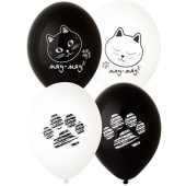 Шар латекс 14"/Bb пастель Котики Лапки (50шт)