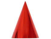Колпаки бумажные однотонные фольга Красный (уп6) ВесЗатея