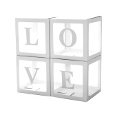 Коробки сюрприз для воздушных шаров 30х30х30см набор прозрачный LOVE Белыеграни упак уп4 Коробки сюрприз для воздушных шаров 30х30х30см набор прозрачный LOVE Белыеграни упак уп4