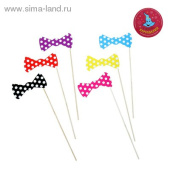 Фотосессия на палочке набор Бабочка в горох (уп6) Сима-ленд