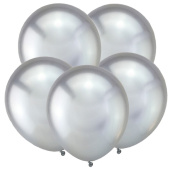 Шар латекс 5"/ВС хром Зеркальные шары Серебро Mirror Silver (50шт)