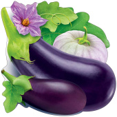 Украшение на скотче 19,6х19,6см Баклажаны