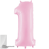 Шар фольга Цифра 32''/Fm Розовый "1"