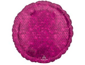 Шар фольга без рисунка 18'' круг Пайетки Pink An