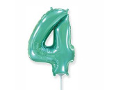 Шар фольга Цифра 16"/Fm Бирюзовая Turquoise "4"