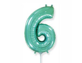 Шар фольга Цифра 16"/Fm Бирюзовая Turquoise "6"
