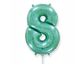 Шар фольга Цифра 16"/Fm Бирюзовая Turquoise "8"